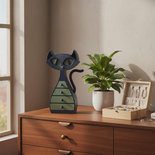 Chaos Kitty Six-Drawer Tower – The Judgiest 3D-Printed Jewelry Box on Earth