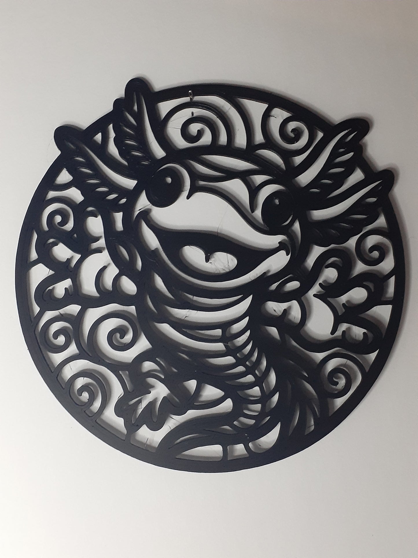Whimsical Axolotl of Chaos – 3D Wall Art